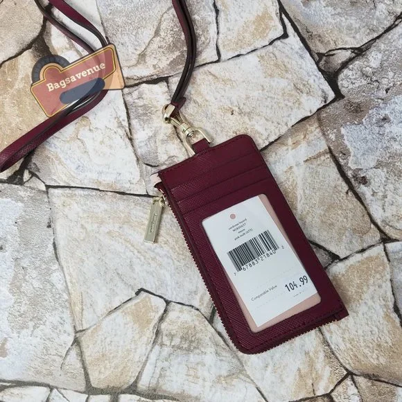 ✨ ✨ Meow Colorblock ID Card Case L Zip Lanyard Wallet Pink Multi NWT Kate Spade - Picture 3 of 4